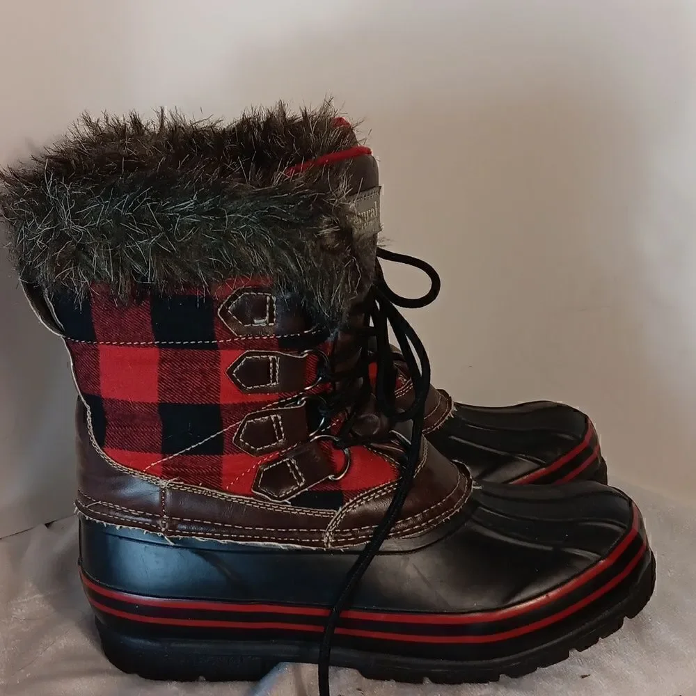 Natural Reflections Plaid Faux Fur Women's Winter Boots